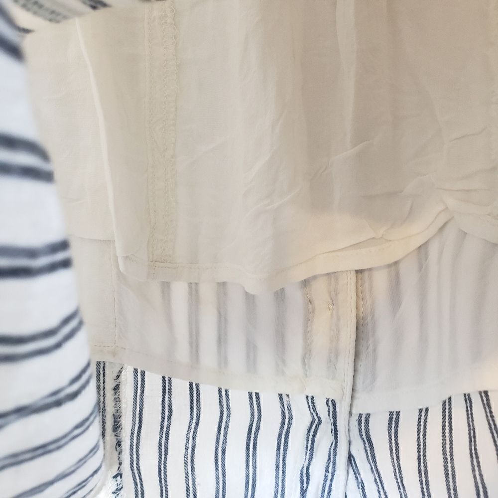 BDG Linen-Blend Strapless Striped Button Front Midi Dress - Picture 10 of 12